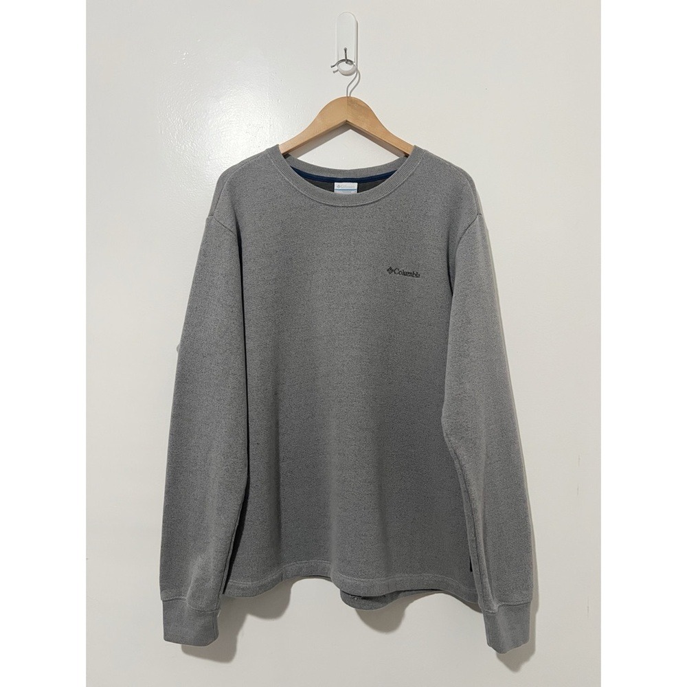 Columbia Mens XXL Gray Crewneck Sweatshirt Fleece Lined Cotton Blend Pullover